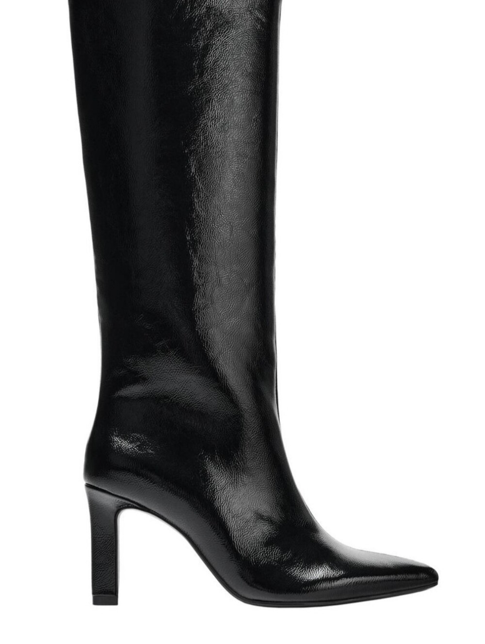 ZARA Black Mid-Calf High Heel Boot